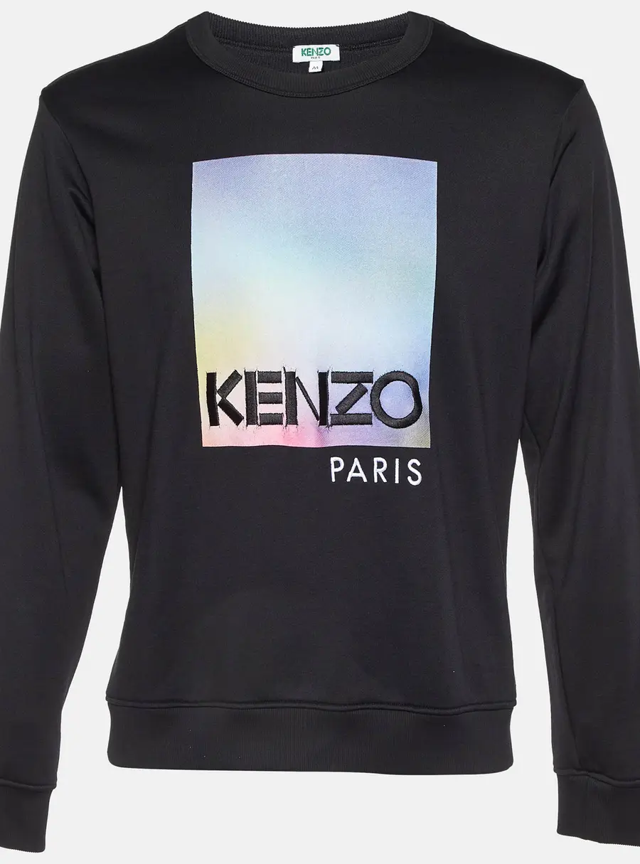 Kenzo Black Printed Knit Sweatshirt M