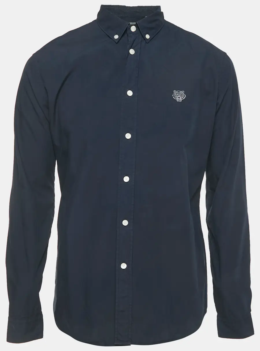 Kenzo Navy Blue Cotton Long Sleeve Shirt L