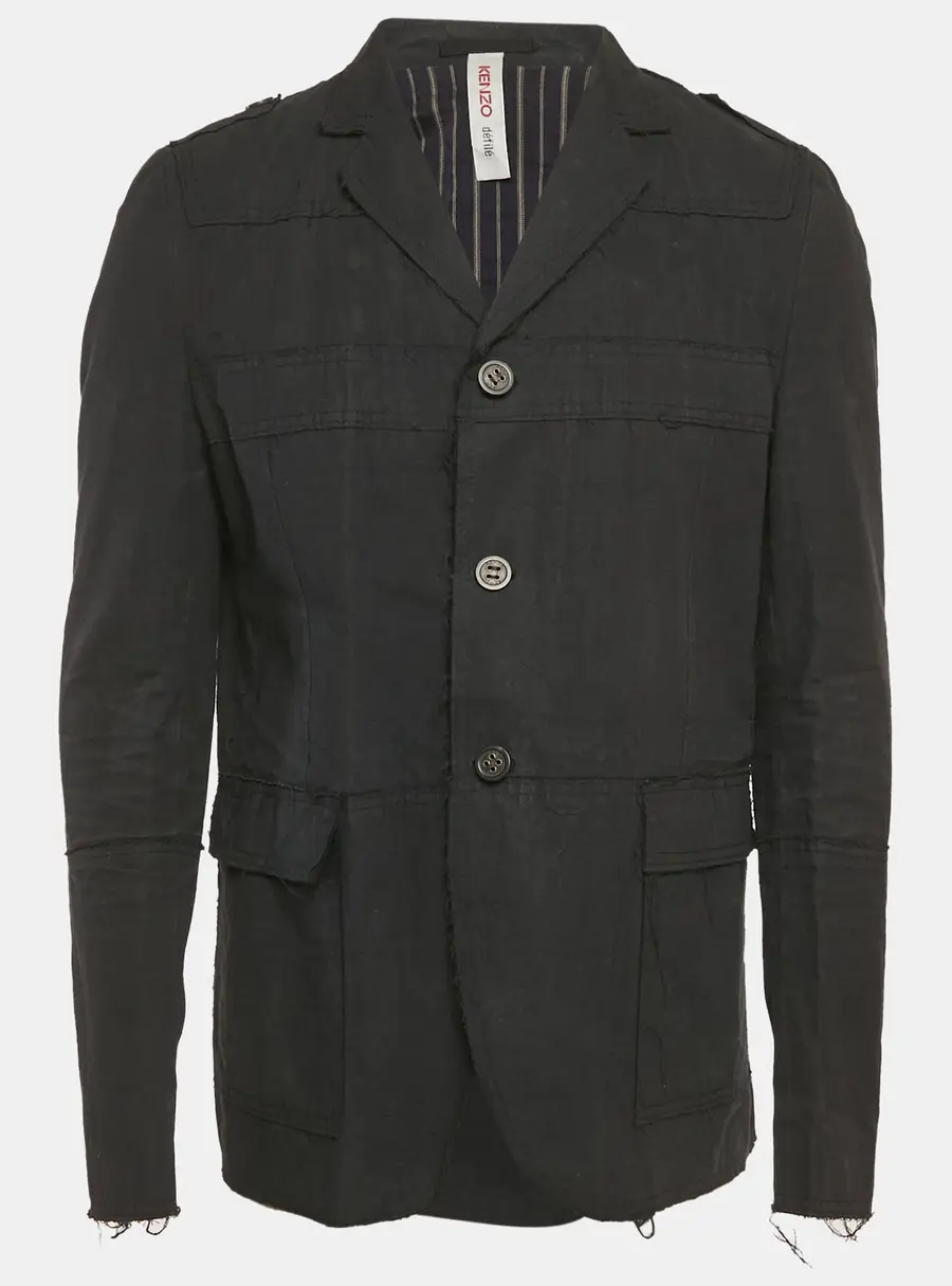 Kenzo D&eacute;fil&eacute; Black Cotton Regular Fit Blazer XL