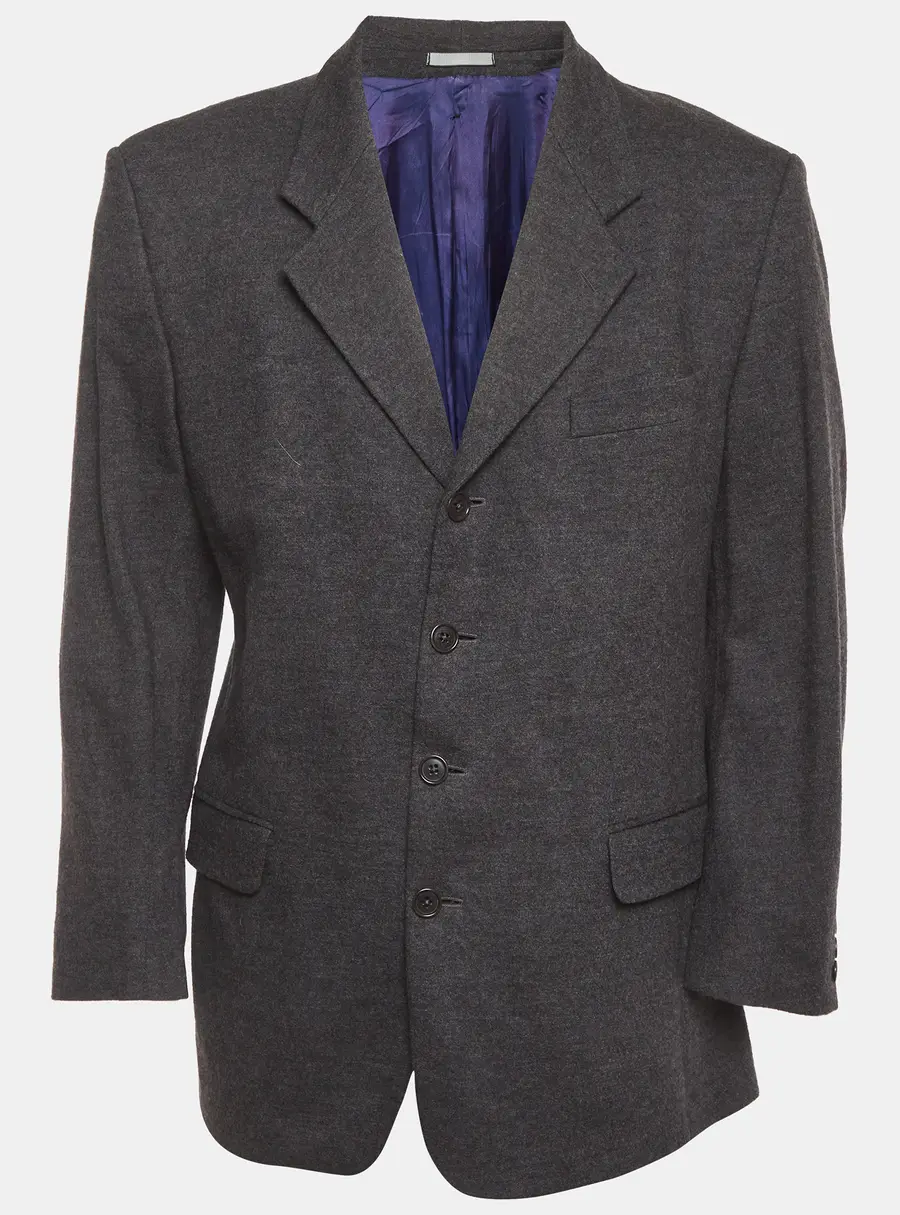 Kenzo Grey Wool Single Breasted Blazer XL