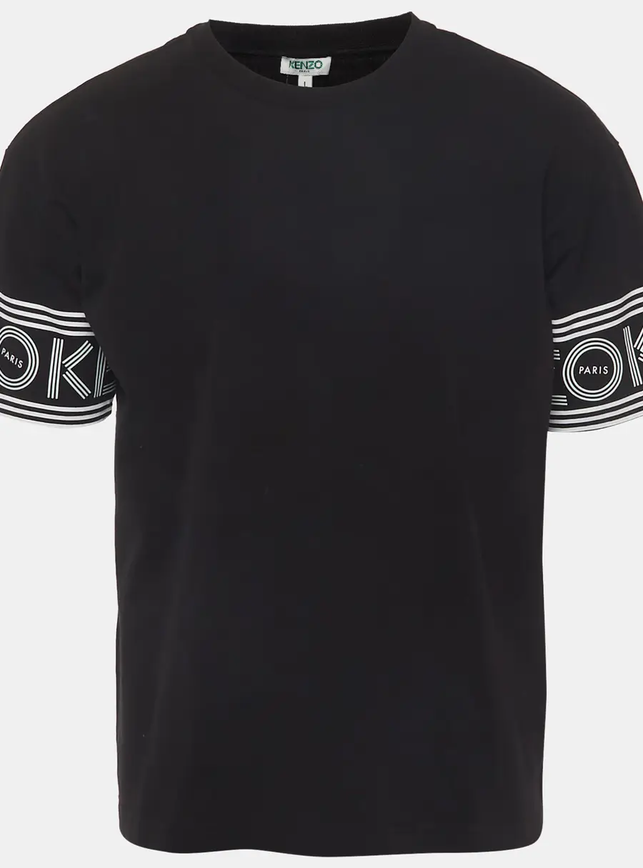 Kenzo Black Printed Cotton Crewneck T-Shirt L