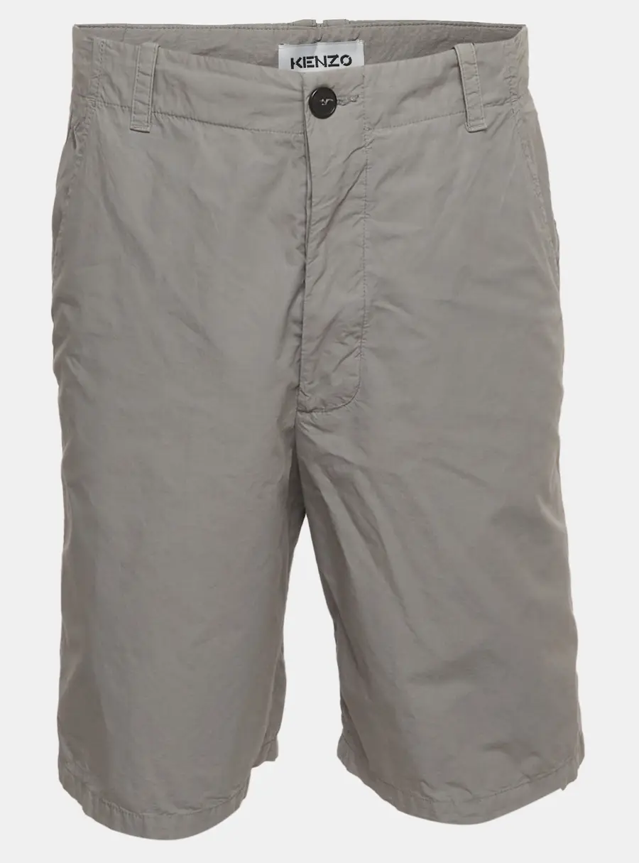 Kenzo Grey Cotton Chino Shorts M