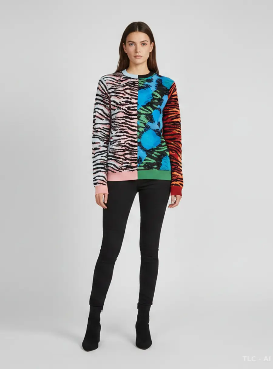 Kenzo x H&M Multicolor Animal Jacquard Knit Sweatshirt M