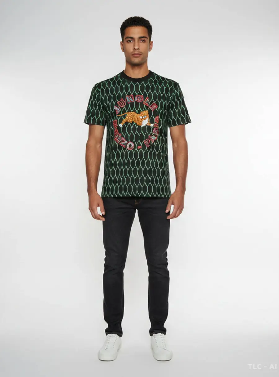 Kenzo X H&M Black Printed Jersey Crewneck T-Shirt S