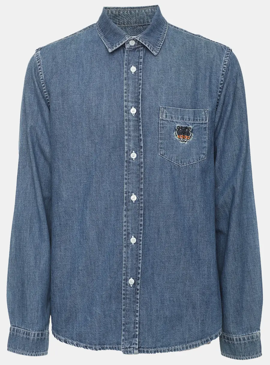 Kenzo Blue Denim Long Sleeve Shirt M