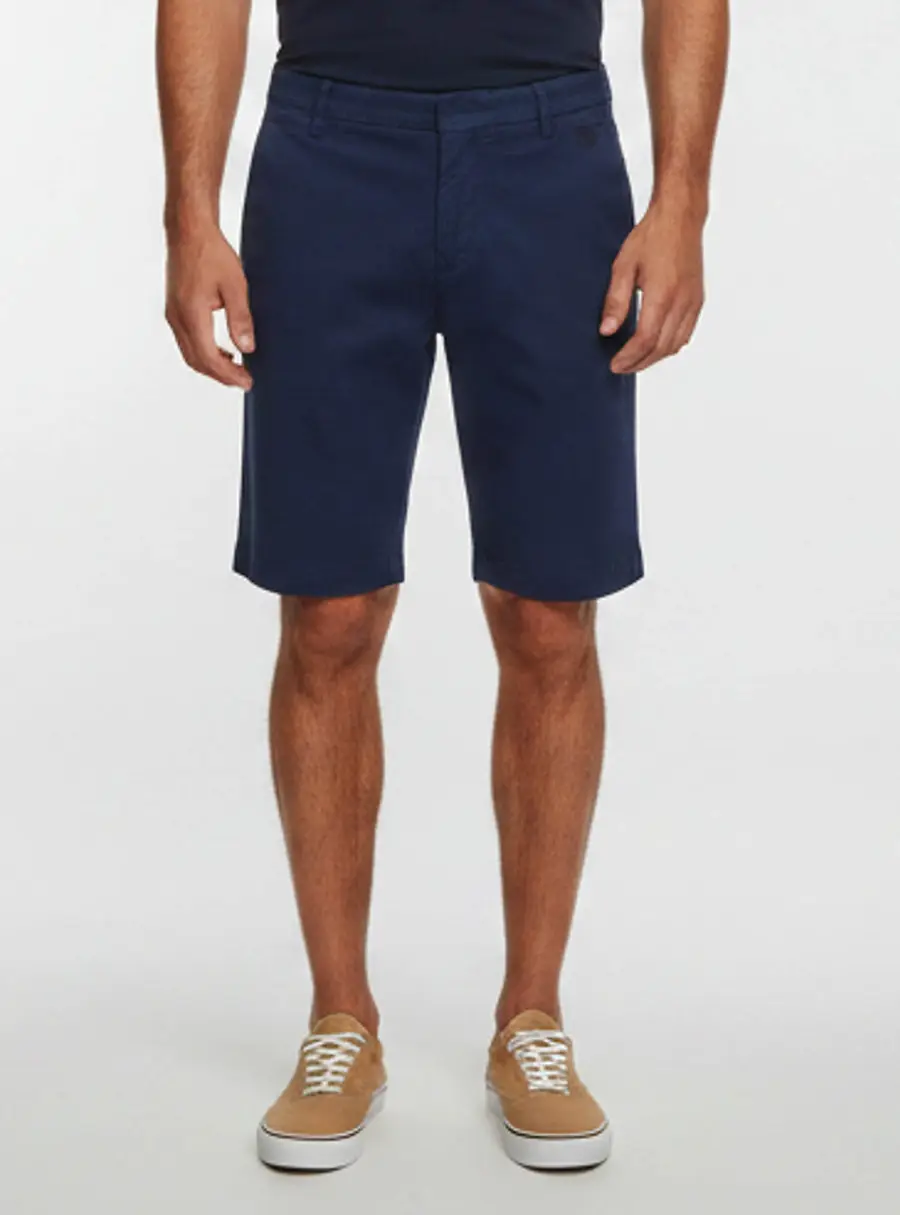 Kenzo Blue Tiger Embroidered Cotton Gabardine Shorts M