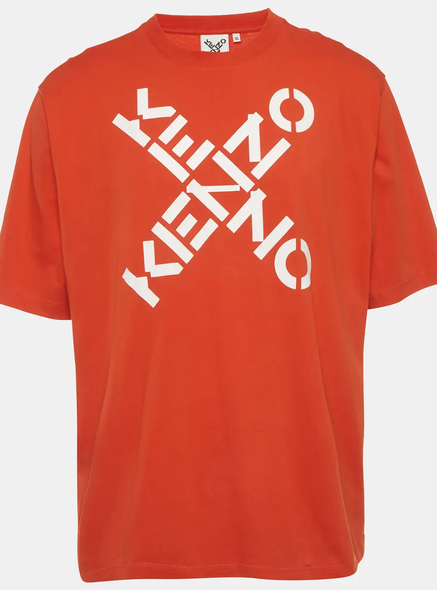 Kenzo Orange Printed Jersey Short Sleeve T-Shirt XL