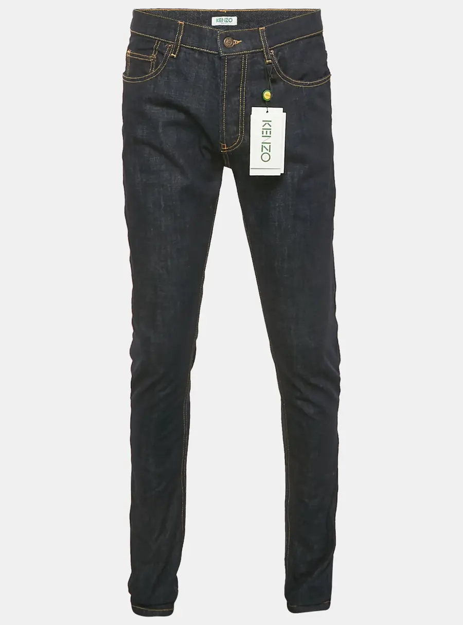 Kenzo Navy Blue Denim Roll-Up Slim Jeans S Waist 31"