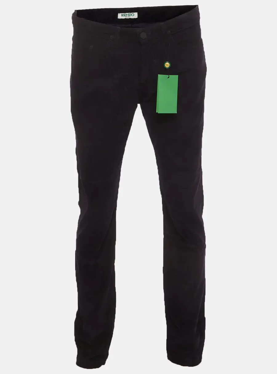 Kenzo Navy Blue Corduroy Slim Fit Trousers M