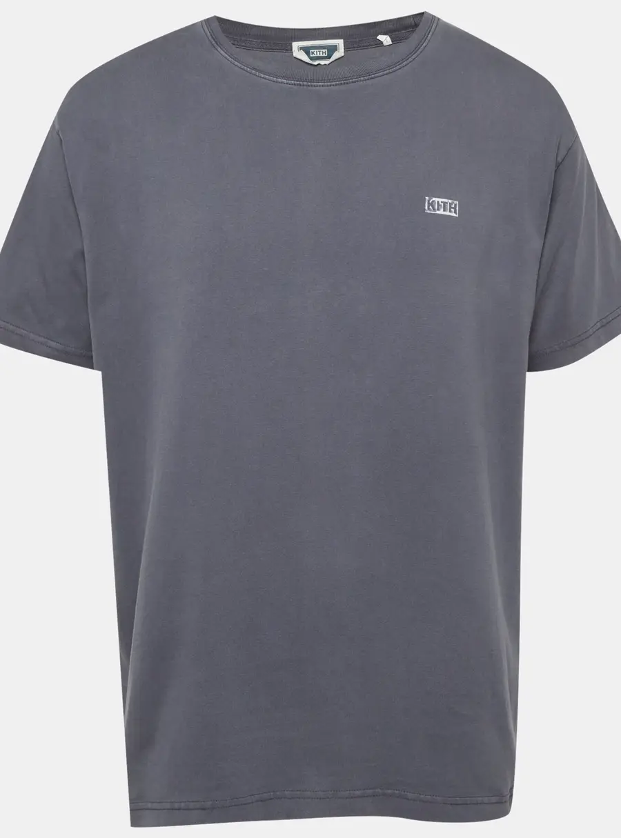 Kith Grey Logo Print Jersey Crewneck T-Shirt L