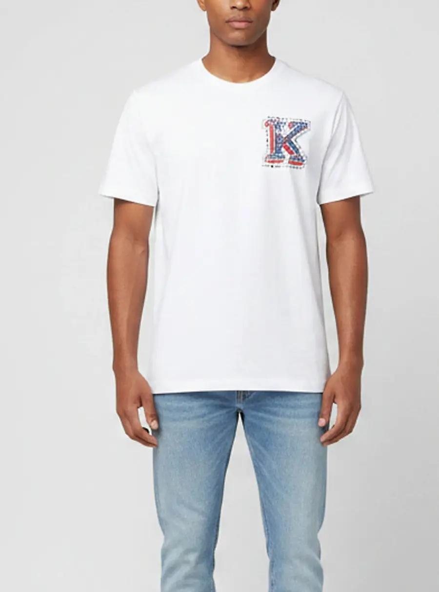 Kith White Logo Print Cotton T-Shirt M