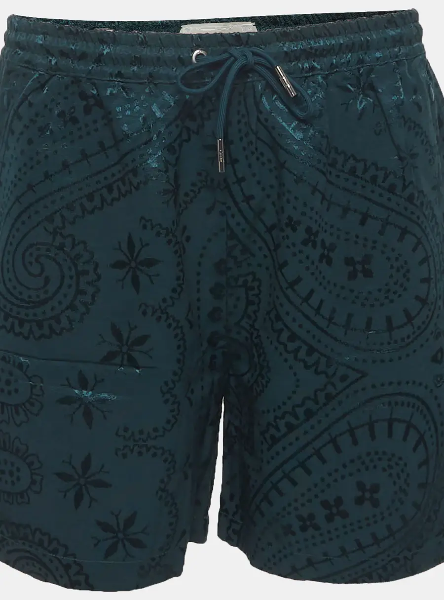 Kith Green Paisley Jacquard Faille Cedar Shorts L