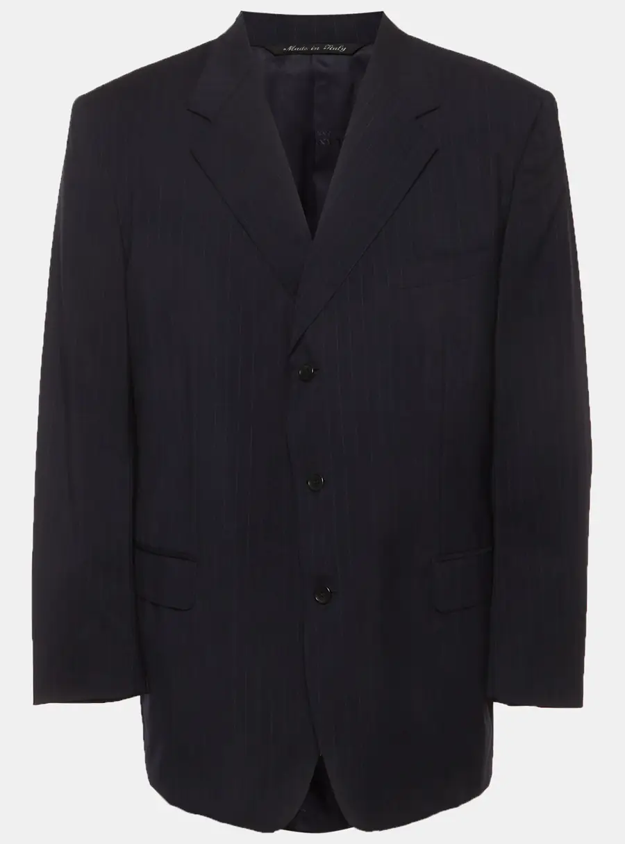 Lanvin Navy Wool Blend Single Breasted Blazer XXXL