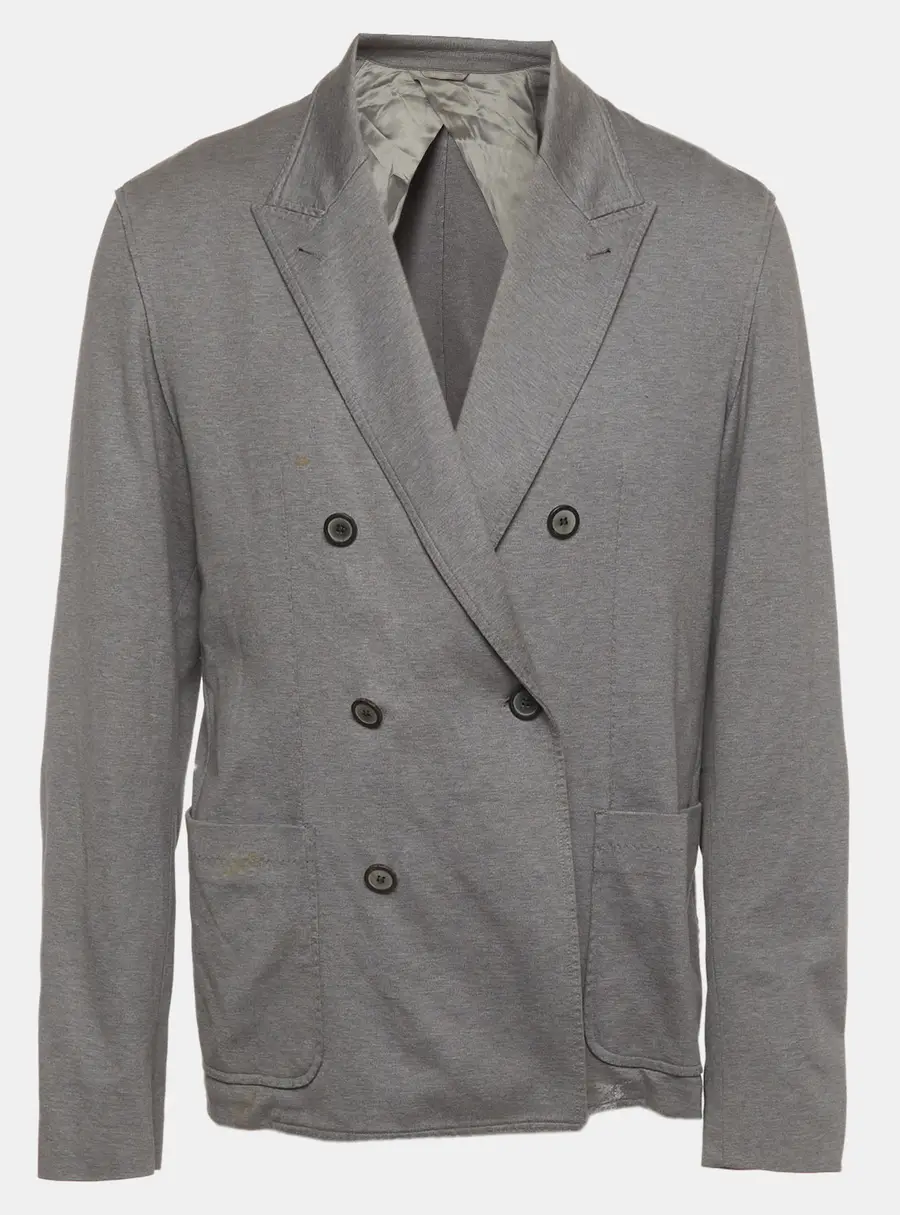 Lanvin Grey Jersey Double Breasted Jacket XXL
