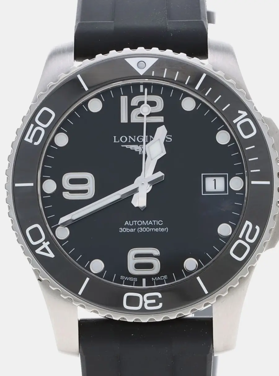 Longines HydroConquest L3.780.4 Black Stainless Steel Automatic Men's Watches 39mm