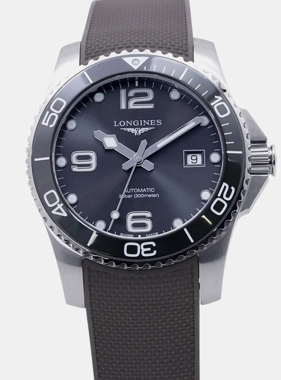 Longines HydroConquest L3.781.4.76.9 Grey Stainless Steel Automatic Men's Wristwatch 41mm