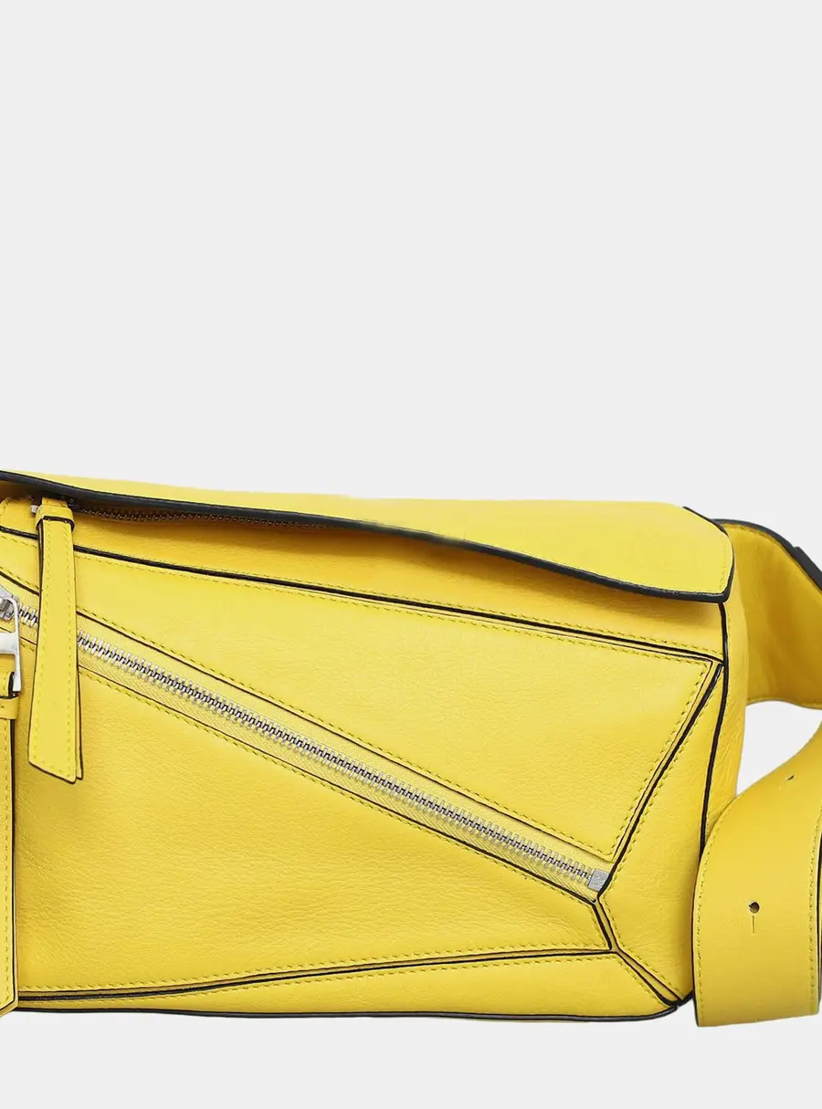 Loewe Puzzle Small Yellow Calfskin Leather Bumbag Bag