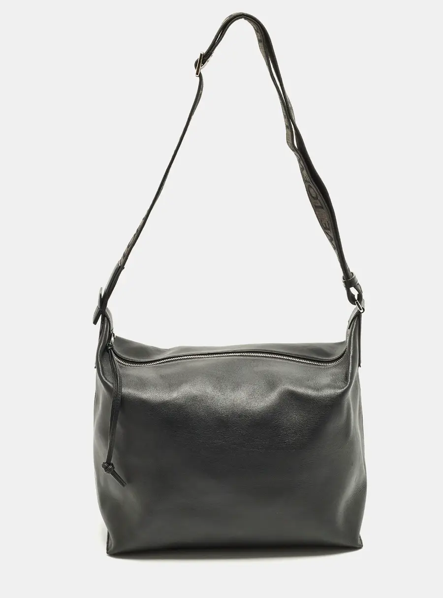 Loewe Cubi Medium Black Leather Crossbody Bag