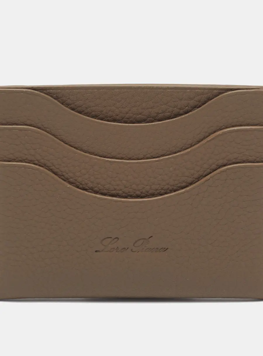 Loro Piana Extra Dark Beige Leather Card Holder