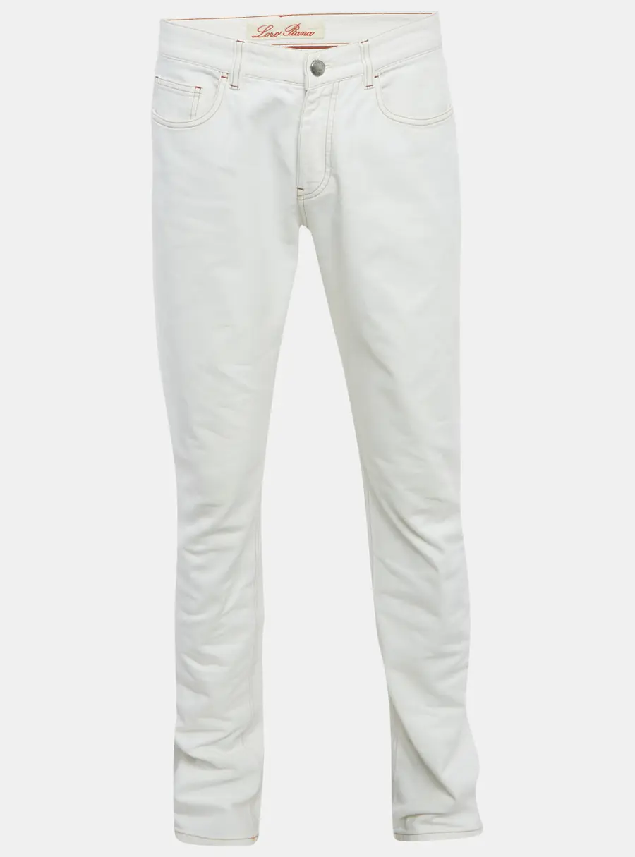Loro Piana White Denim Regular Fit Jeans M/Waist 33"