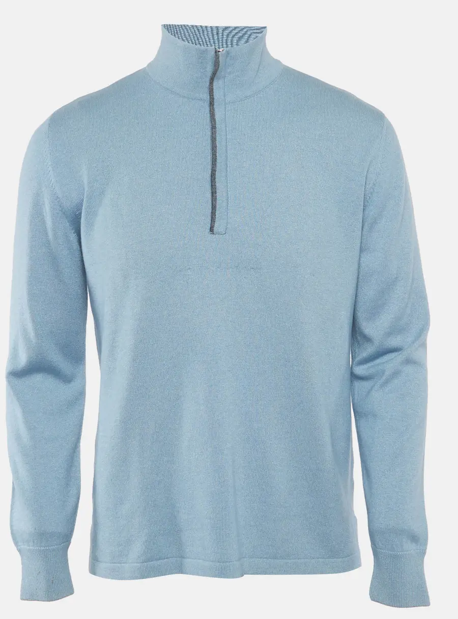 Loro Piana Blue Knit Long Sleeve Sweatshirt M