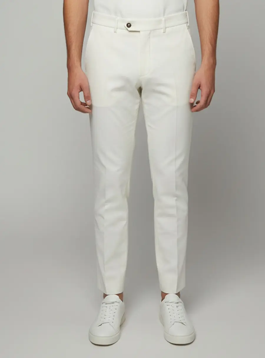 Loro Piana White Cotton Regular Fit Carlo Trousers XL