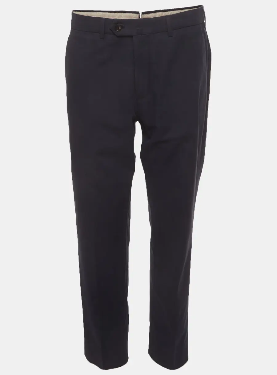 Loro Piana Navy Blue Cotton Regular Fit Carlo Trouser XL