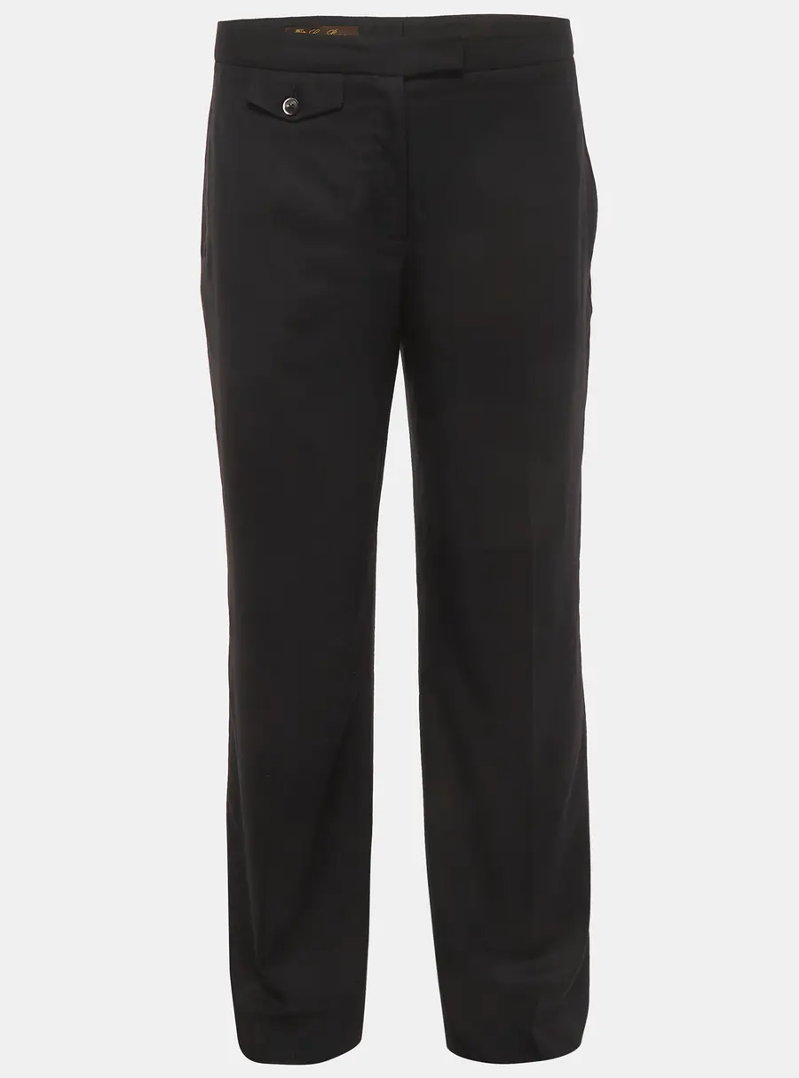 Loro Piana Black Gabardine Trousers M
