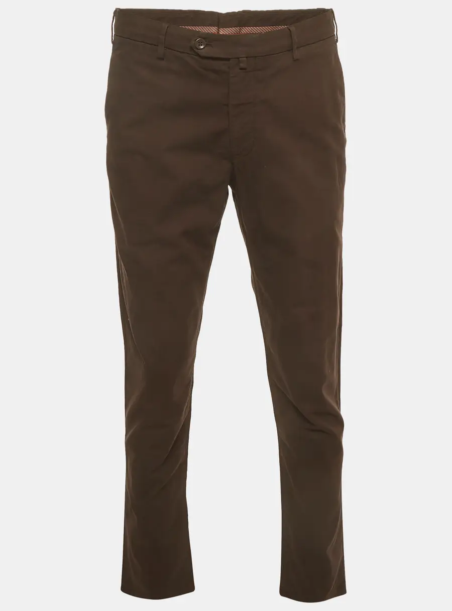 Loro Piana Brown Cotton Regular Fit Trousers L