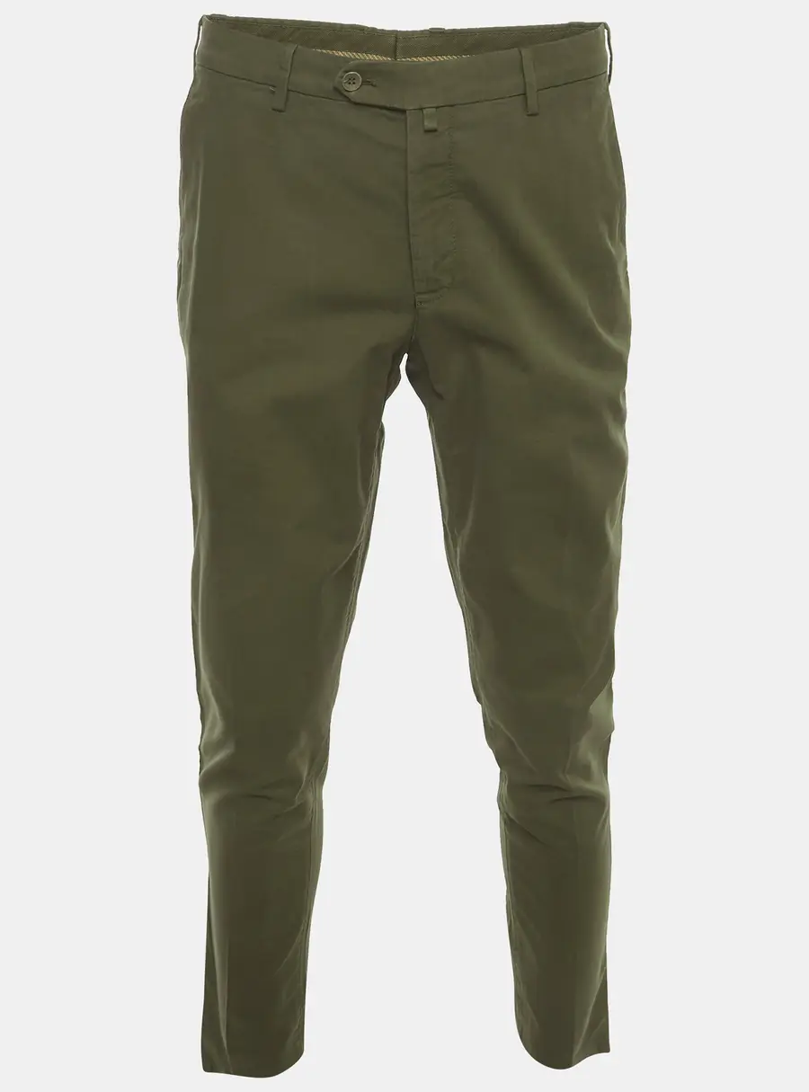 Loro Piana Olive Green Cotton Straight Fit Trousers L