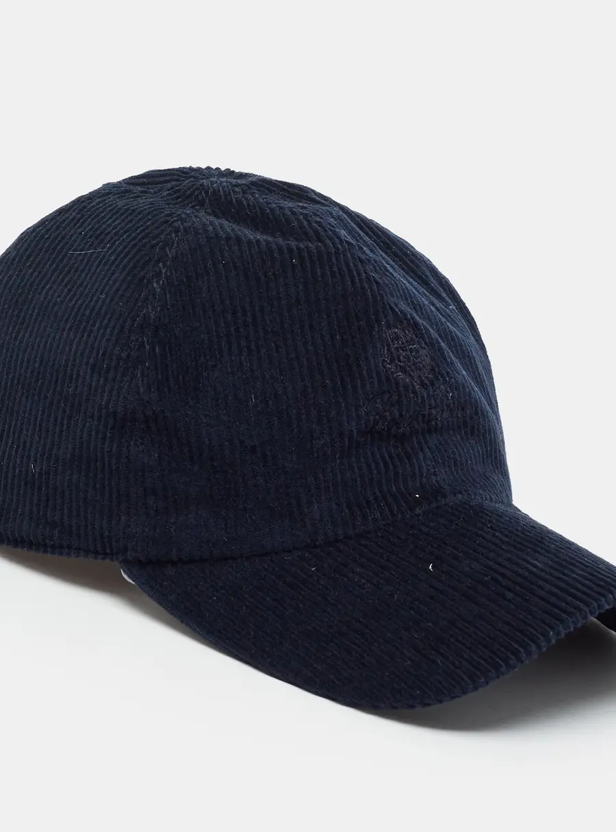 Loro Piana Navy Blue Corduroy Storm System Baseball Cap L