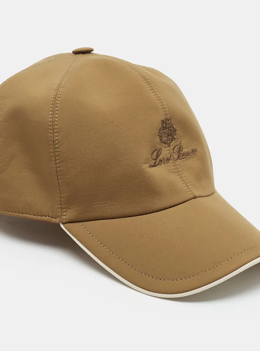 Loro Piana Light Brown Logo Embroidered Synthetic Baseball Cap L