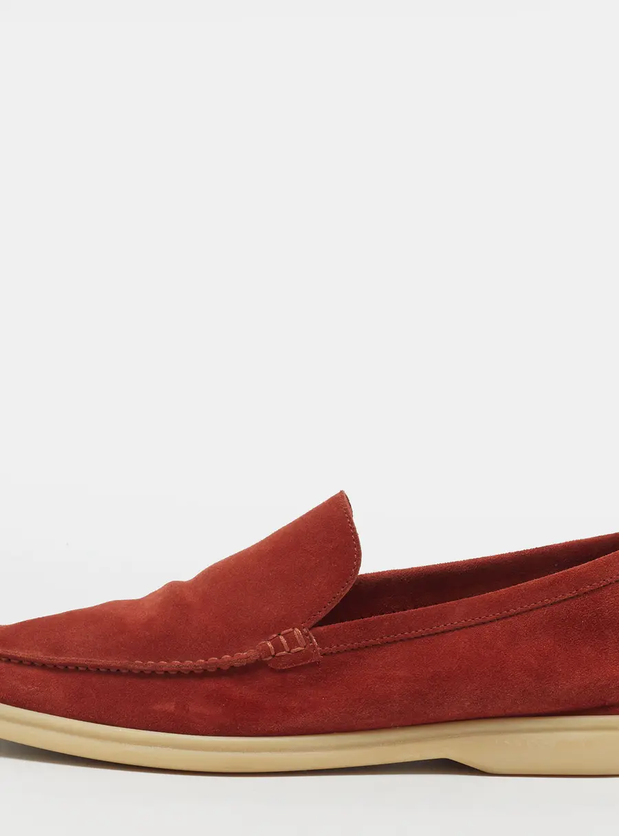 Loro Piana Summer Walk Size 41 Brick Brown Suede Loafers