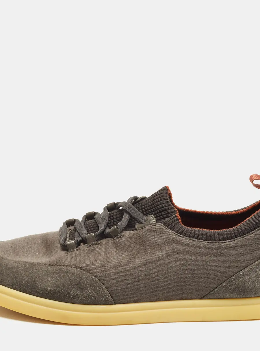 Loro Piana Soho Walk Size 43 Grey Knit Fabric and Suede Slip On Sneakers