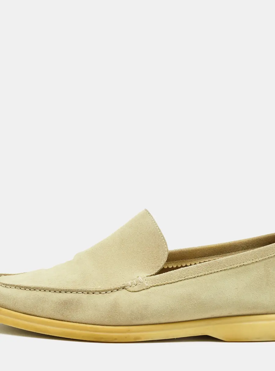 Loro Piana Summer Walk Size 45 Green Suede Slip On Loafers