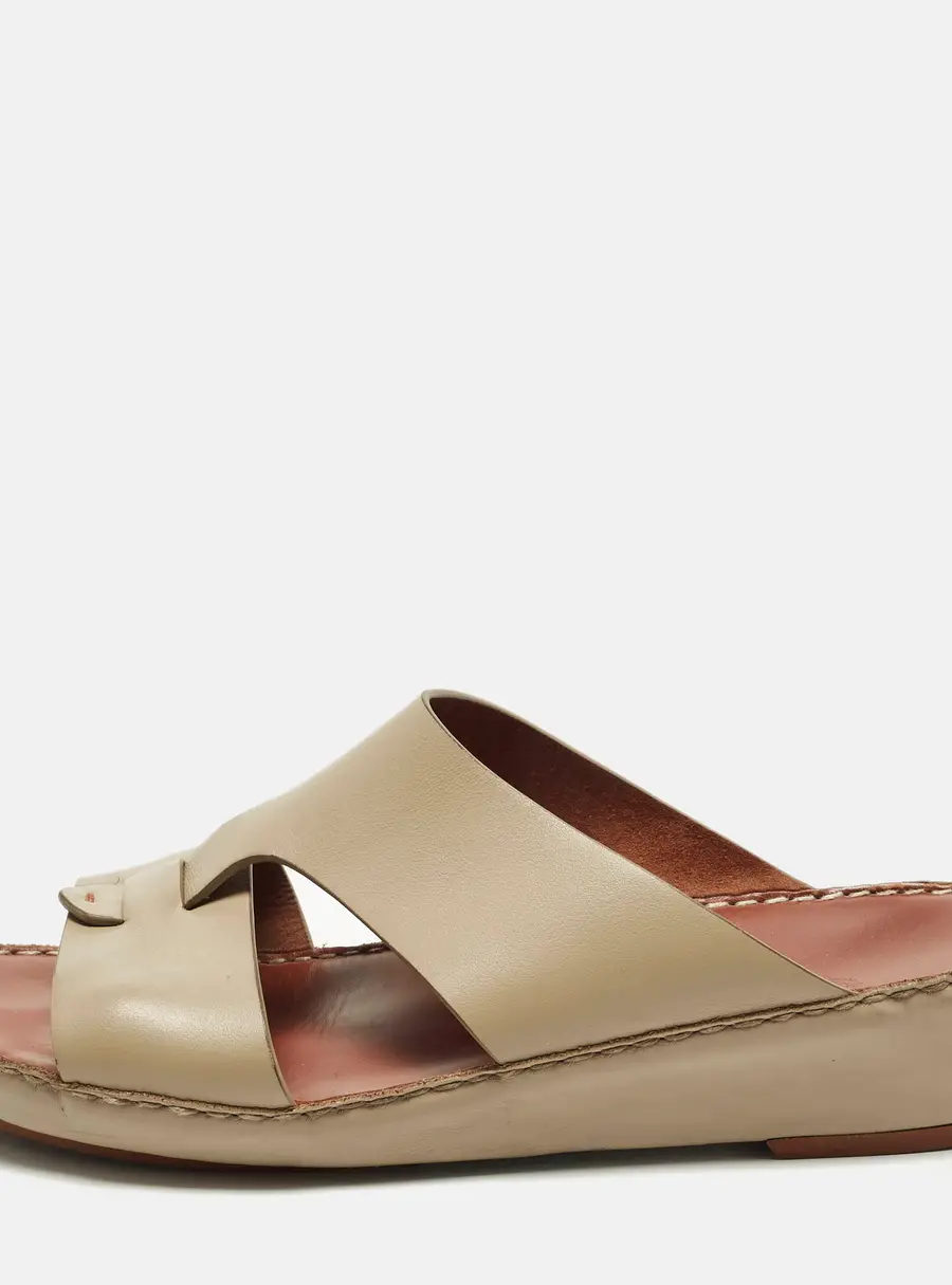 Loro Piana New Buckle Size 43.5 Beige Leather Slide Sandals