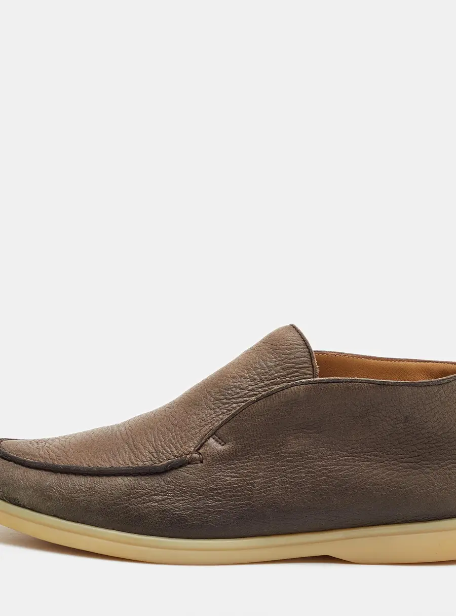 Loro Piana Open Walk Size 41.5 Dark Brown Leather Chelsea Boots