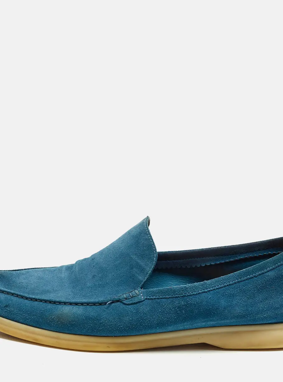 Loro Piana Summer Walk Size 45 Blue Suede Loafers