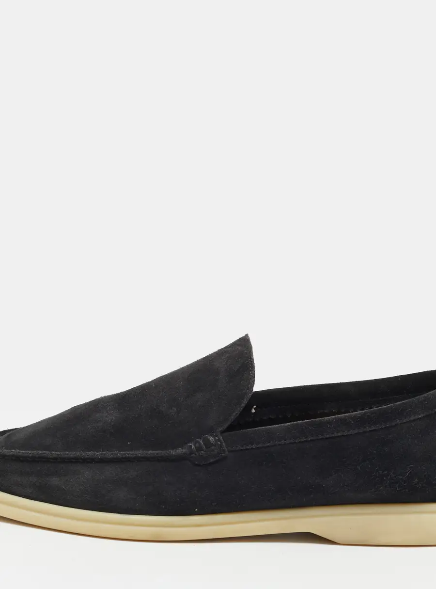 Loro Piana Summer Walk Size 42 Black Suede Loafers