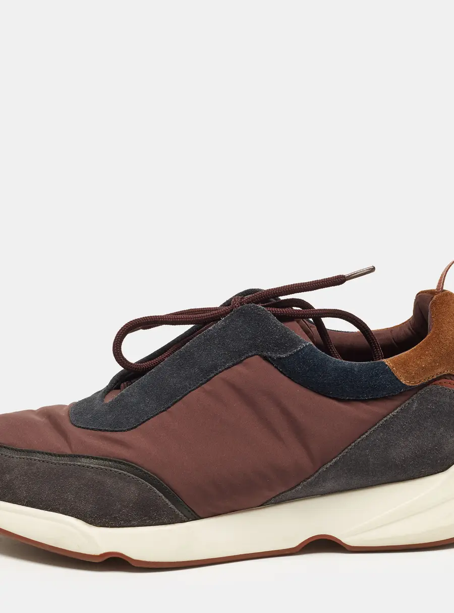 Loro Piana Modular walk Size 43 Tricolor Nylon and Suede Lace Up Sneakers