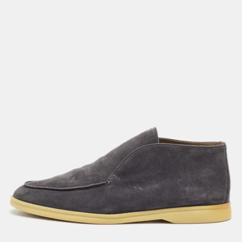 Loro Piana Open Walk Size 41 Grey Suede Ankle Length Boots