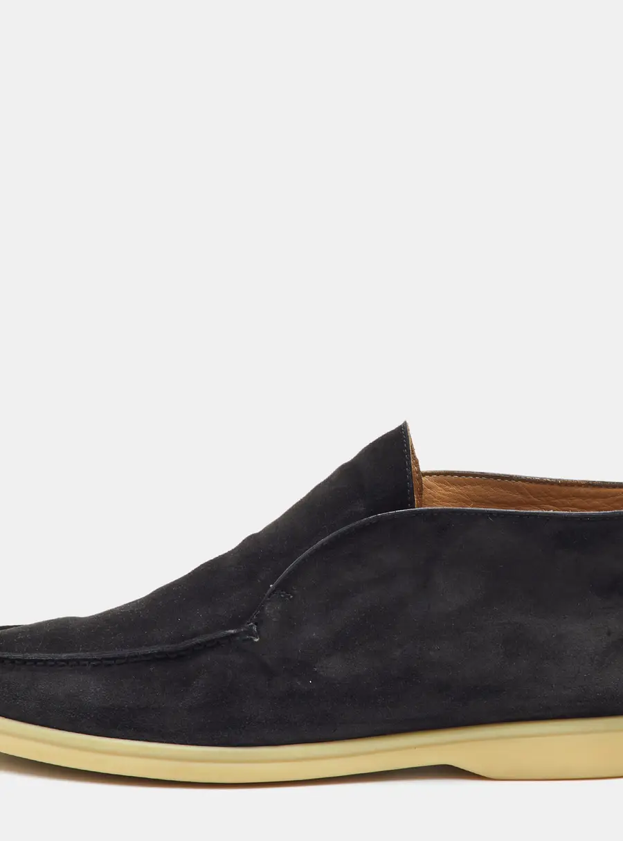 Loro Piana Open Walk Size 41 Black Suede Ankle Length Boots