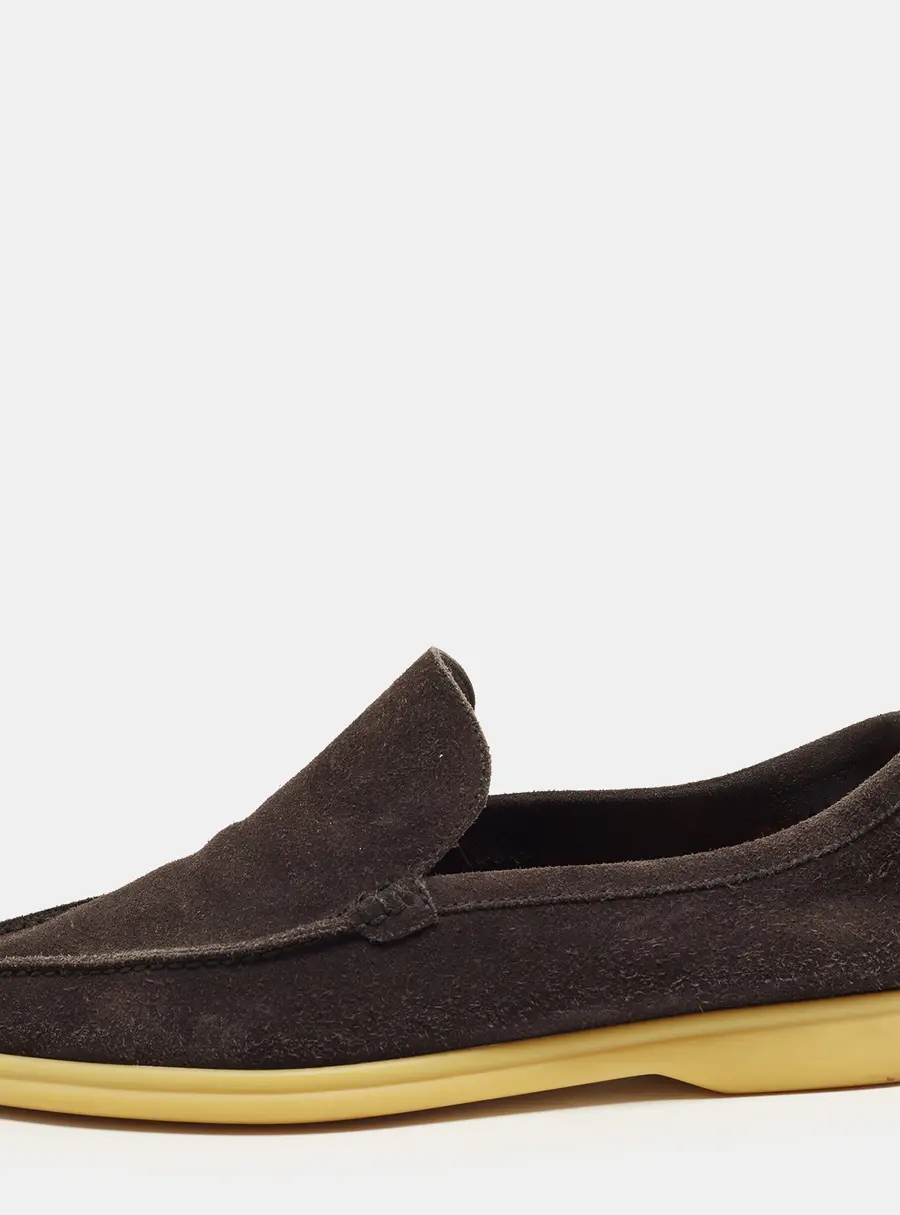 Loro Piana Summer Walk Size 41 Black Suede Loafers