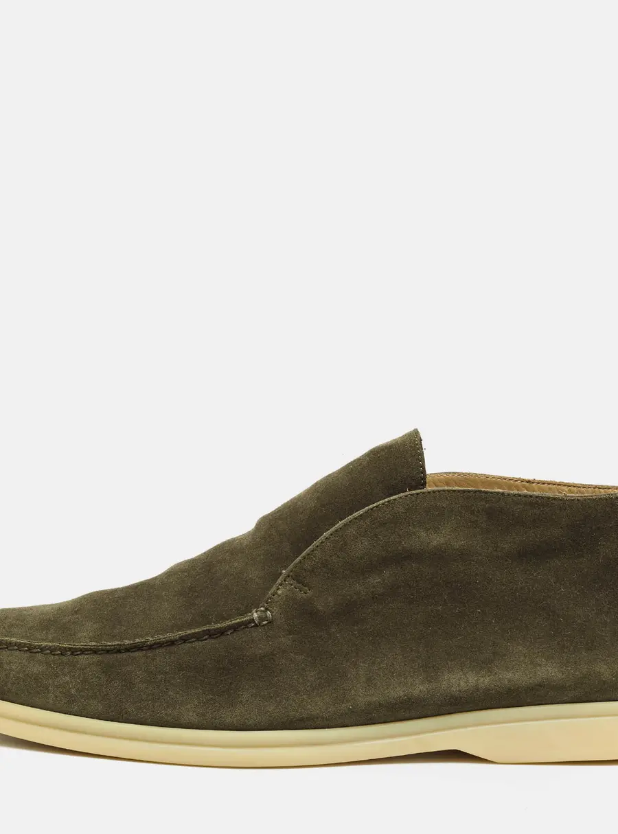 Loro Piana Open Walk Size 42.5 Green Suede Ankle Length Boots