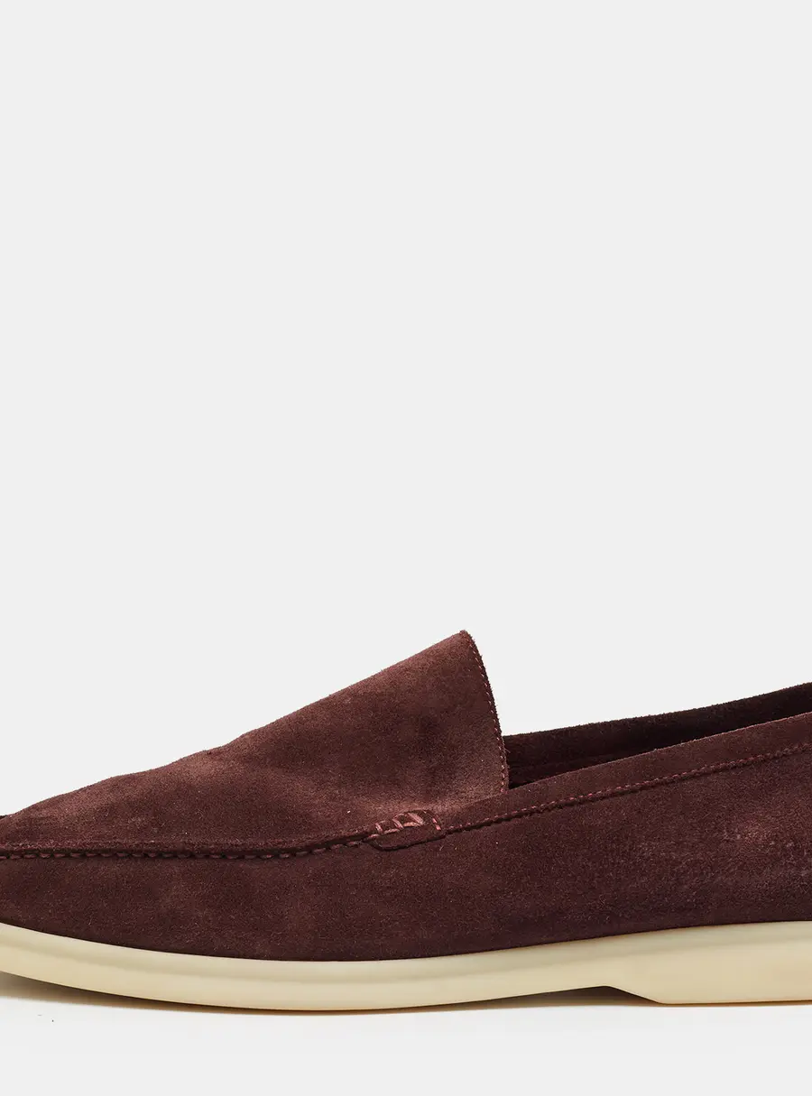 Loro Piana Summer Walk Size 42 Plum Suede Loafers