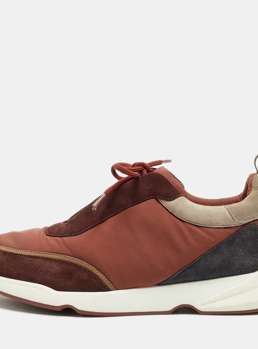 Loro Piana modular walk Size 43 Tricolor Nylon and Suede Lace Up Sneakers