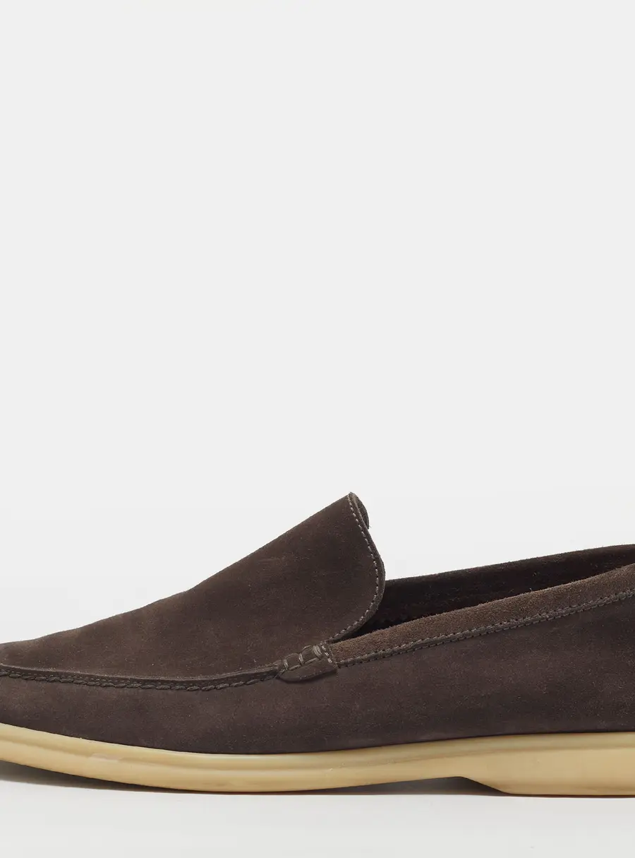 Loro Piana Summer Walk Size 41 Dark Brown Suede Loafers