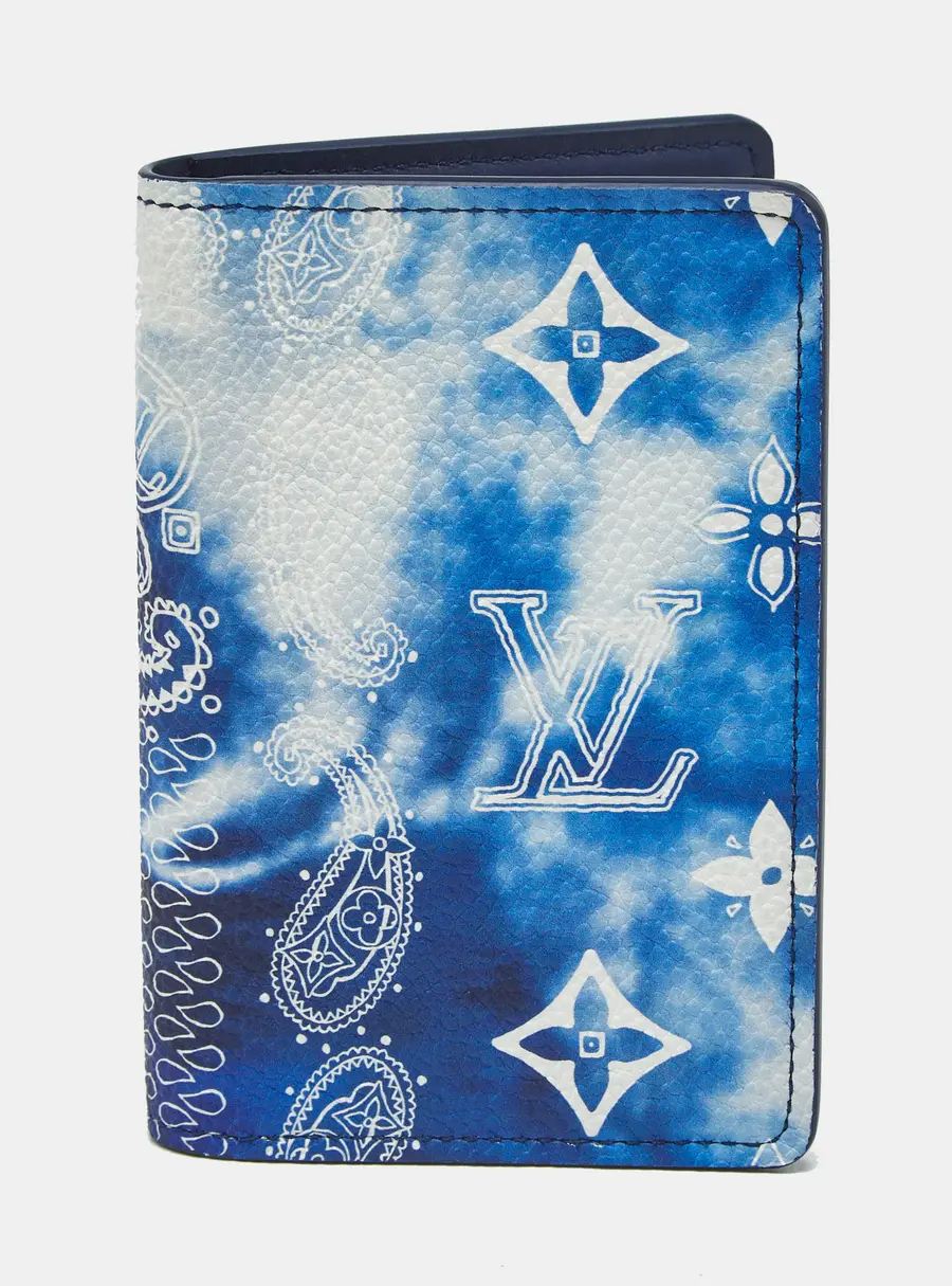 Louis Vuitton Blue Monogram Bandana Leather Pocket Organizer