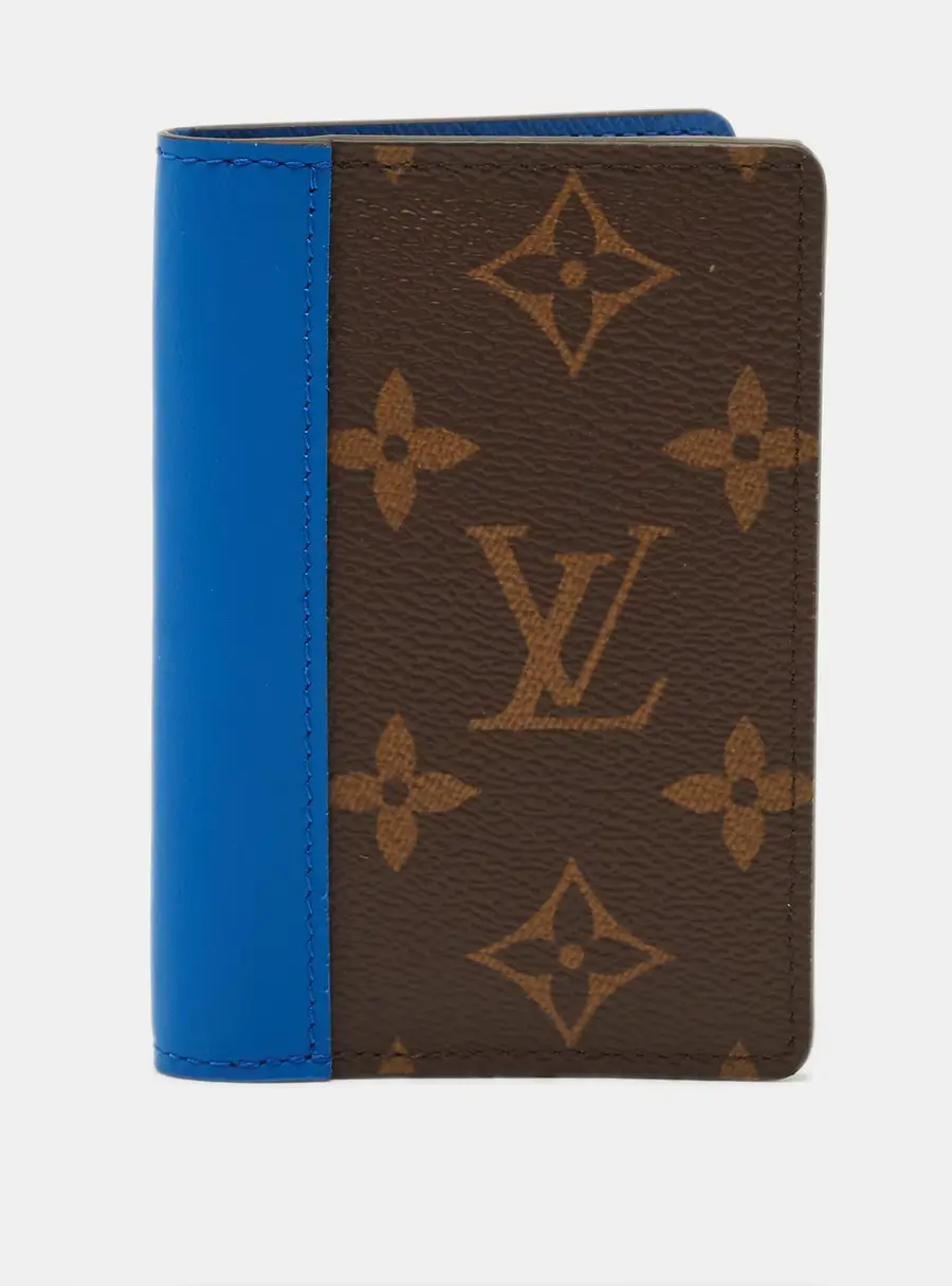 Louis Vuitton Blue Leather and Monogram Canvas Pocket Organizer