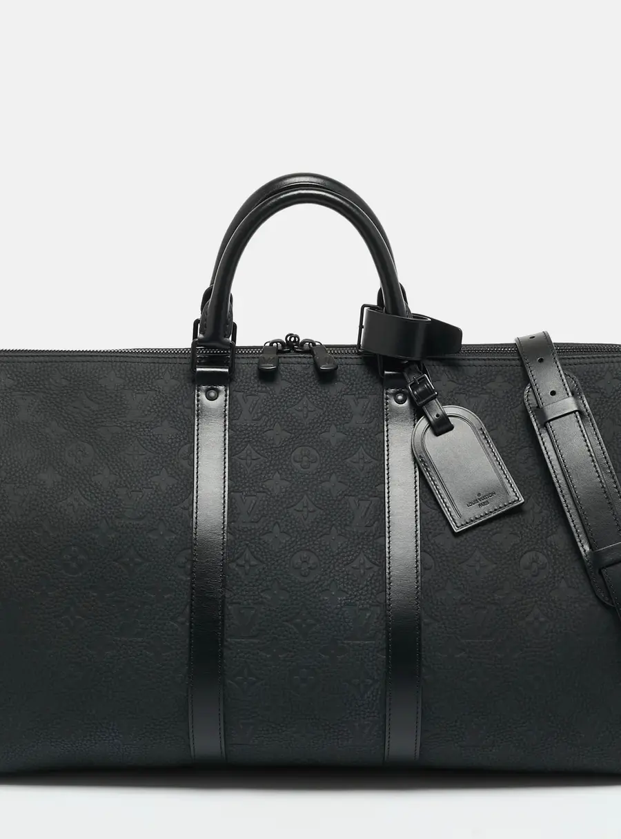 Louis Vuitton Keepall Bandouliere 50 Black Monogram Taurillon Leather Duffel Bag